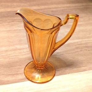 Vintage amber glass creamer pourer